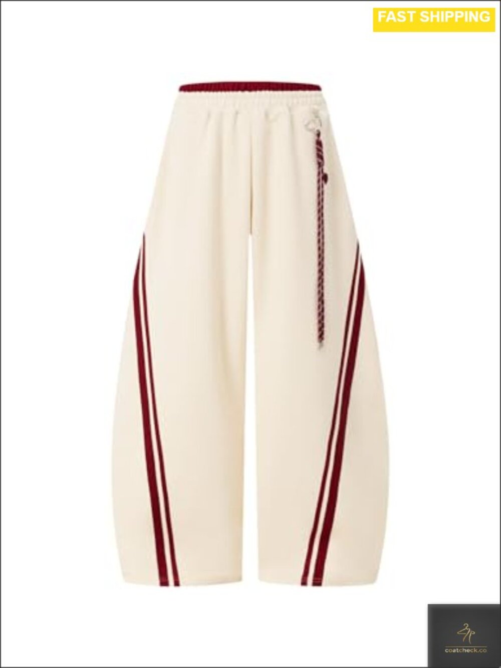 Stripes Baggy Barrel Sweatpants Elastic Double Waist Wide Leg Y2K Lounge Trouser